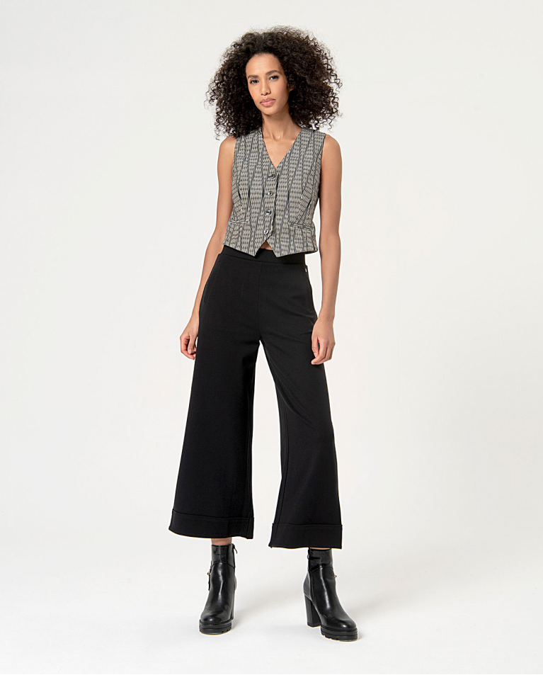 513 - Black Wide Leg Trousers - Surkana