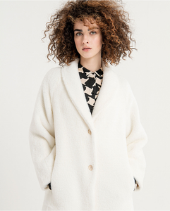 411- Oversize Style Coat- White- Surkana