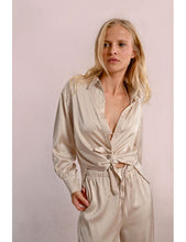 Load image into Gallery viewer, EW02DP - Satin Shirt With Rhinestone Detail- Molly Bracken