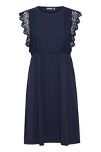 Load image into Gallery viewer, 2310- Navy Lace Detail Dress - Fransa