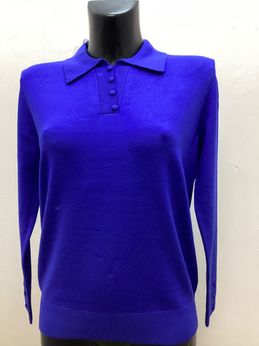 SV349 - Royal Blue Collar Jumper - Castle