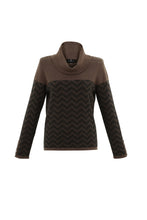 Load image into Gallery viewer, 7560 - Brown Print Turtle Neck - Marble