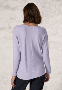 322386- Gentle Lilac V- Neck Jumper - Cecil