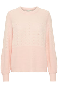 4175- Knitted Jumper- Beige- Pink