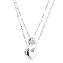 Load image into Gallery viewer, Heart &amp; Solitare Necklace - Knight &amp; Day