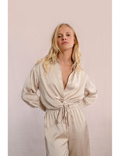 Load image into Gallery viewer, EW02DP - Satin Shirt With Rhinestone Detail- Molly Bracken