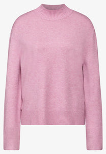 302899-Pink Stand Up Collar Jumper -Street One