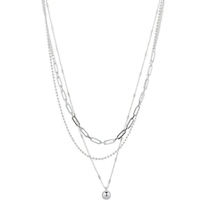 Silver Plated Layered Necklace - Knight & Day