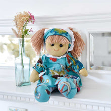 Load image into Gallery viewer, Rag Doll with Exotic Flower Teal Dress