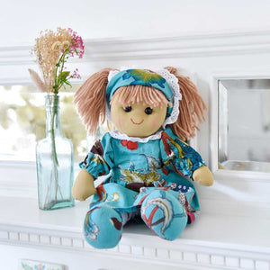 Rag Doll with Exotic Flower Teal Dress