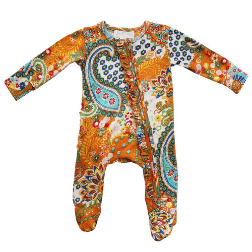 Orange Paisley Babygro - Powell Craft