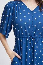 Load image into Gallery viewer, 3496- Blue Polkadot Dress - Fransa