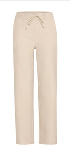 5850 -Mareena straight leg beige trousers-Fransa