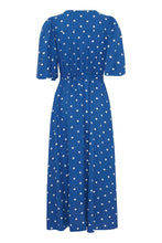 Load image into Gallery viewer, 3496- Blue Polkadot Dress - Fransa