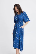 Load image into Gallery viewer, 3496- Blue Polkadot Dress - Fransa