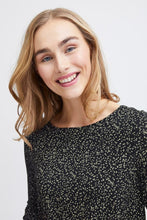 Load image into Gallery viewer, 0109- Floral Patterned 3/4 Sleeve TShirt- Black Mix- Fransa