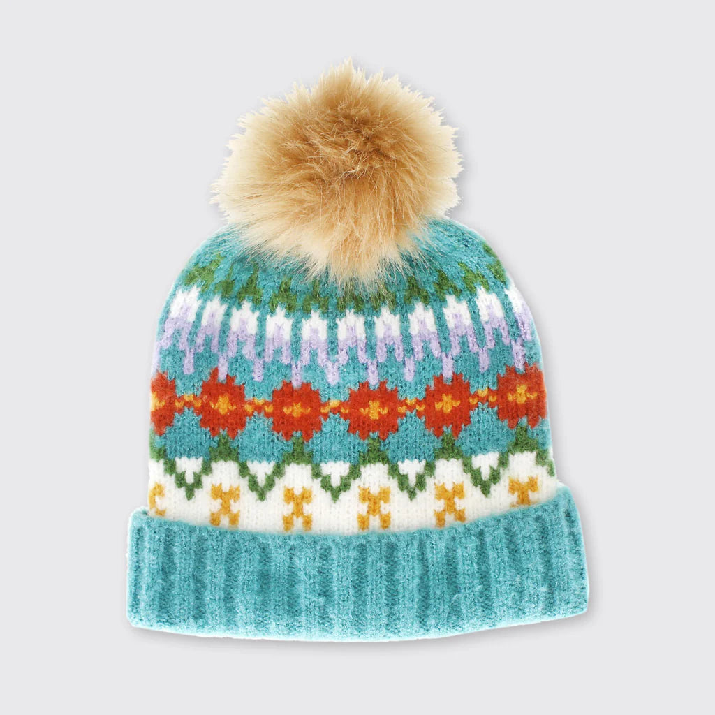 04264 - Carla Bobble Hat - Blue- Forever England