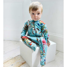 Load image into Gallery viewer, Teal Exotic Flower Babygro - Powell Craft