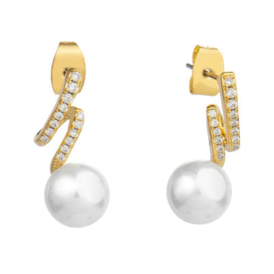 Kamryn Gold Pearl Earrings - Knight & Day