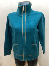 Load image into Gallery viewer, PF200- Petrol Blue Zip Jacket with Diamonte Detail -Castle