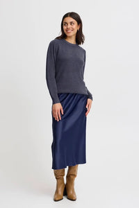 4492- Round Neck Jumper-Indigo- Fransa