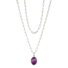 Load image into Gallery viewer, Silver &amp; Amethyst Layered Necklace - Knight &amp; Day