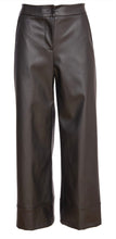 Load image into Gallery viewer, 24262- Wide leg zip waist leatherette trouser- Black- Naya