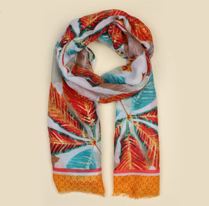 Orange print clearance scarf