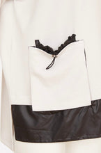 Load image into Gallery viewer, 24158- High neck top w/ contrast pleather hem band- Black &amp; Sand- Naya