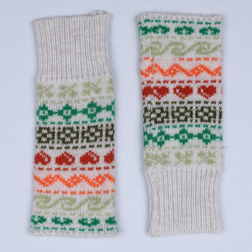 4002608 - Nordic Green Fingerless Gloves - Zella