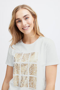 3436 - Foil Print T-Shirt - Fransa