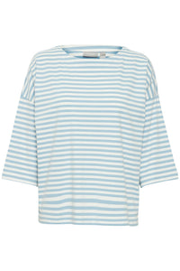 1666- 3/4 Sleeve Shirt T-Shirt- Blue- Fransa