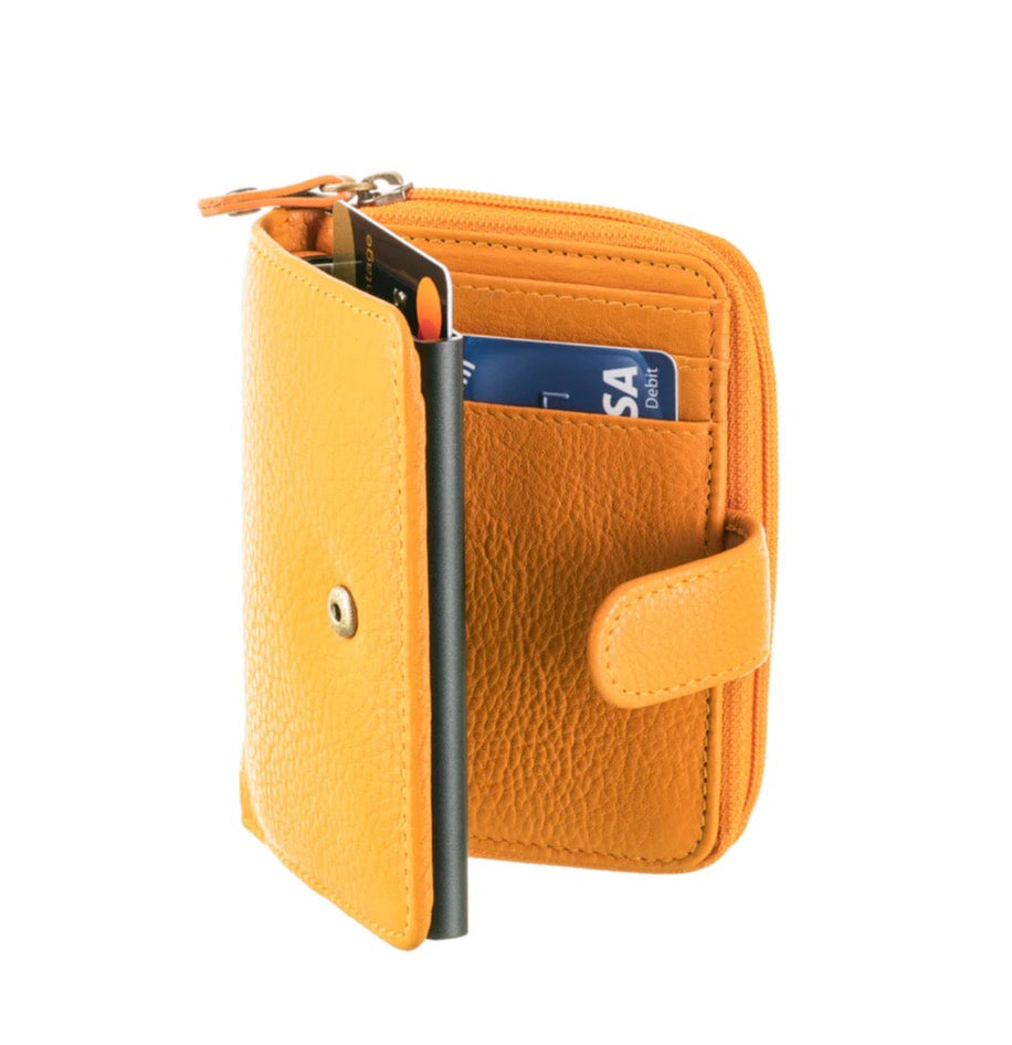 TK1167 - Tube Wallet - Mustard- Tinnakeenly Leather