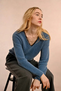 1190 - Knit Jumper with Lace Detail - Molly Bracken