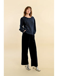 1597 - Puff Sleeve Jumper - Navy - Molly Bracken