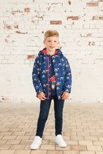 Load image into Gallery viewer, Finlay Boys Coat Navy Blue Tractor - Little Lighthouse