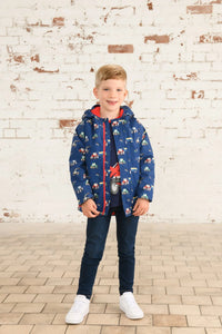 Finlay Boys Coat Navy Blue Tractor - Little Lighthouse