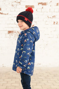 Finlay Boys Coat Navy Blue Tractor - Little Lighthouse