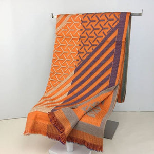 235- Stripe Scarf - Orange