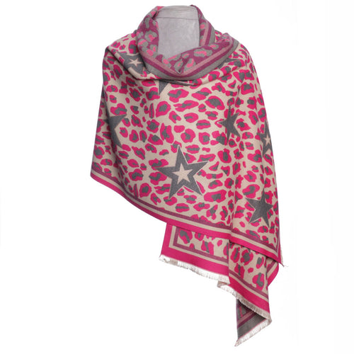 1041509- Wrap Star and animal hot pink