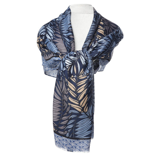 1035702- Blue Leaf Scarf - Zelly