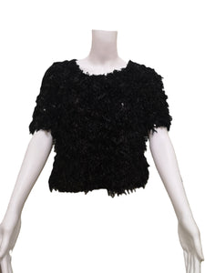 Sequence & Feather Top - Black