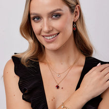 Load image into Gallery viewer, Crystal &amp; Garnet Drop Earrings- Knight &amp; Day Jewllery