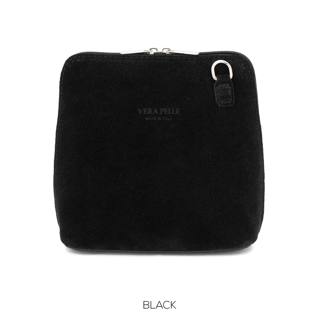 2130 - Suede Finish Crossbody Bags - Black- Moda Express