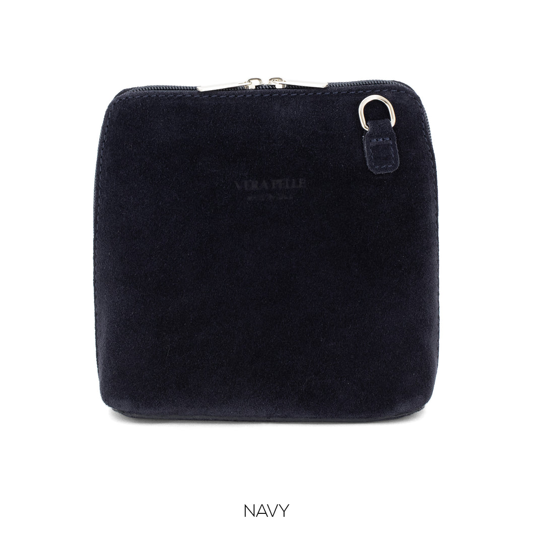 2130 - Suede Finish Crossbody Bags - Navy - Moda Express