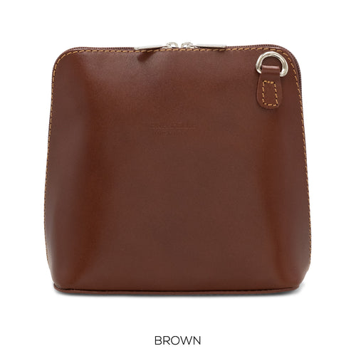 1158 - Crossbody Bag with Buckle Detail - Brown - Moda Express