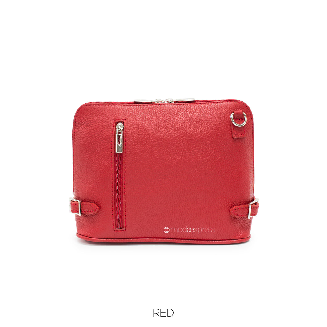 1983 - Leather Crossbody Bag - Red - Moda Express