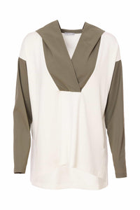 25131 - Hooded Top with wrap Neck - Naya