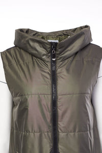 199- Naya Long Quilted Gilet- Khaki