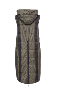 199- Naya Long Quilted Gilet- Khaki